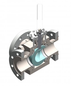 Three-way ball valve